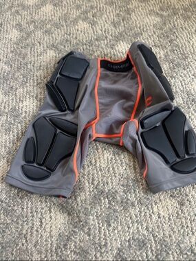 Champro Padded Compression Shorts in Gray with Orange Trim